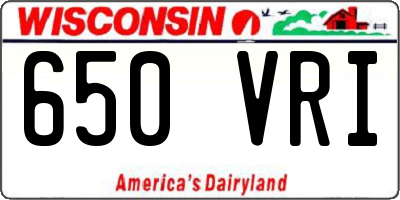 WI license plate 650VRI