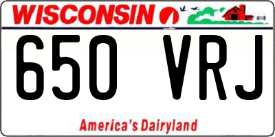 WI license plate 650VRJ