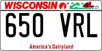 WI license plate 650VRL