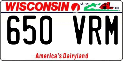 WI license plate 650VRM