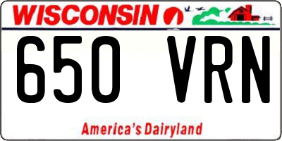 WI license plate 650VRN