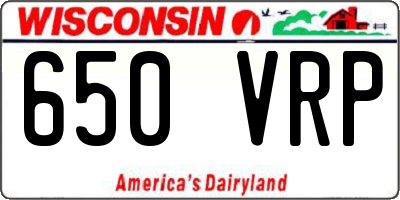 WI license plate 650VRP