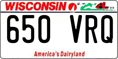 WI license plate 650VRQ
