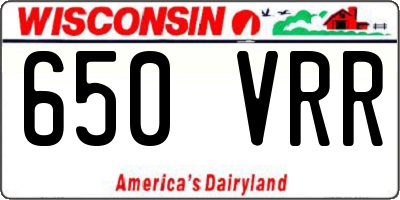 WI license plate 650VRR