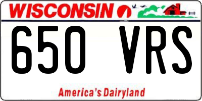 WI license plate 650VRS