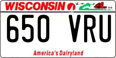 WI license plate 650VRU