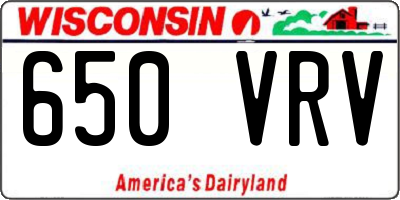 WI license plate 650VRV