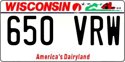 WI license plate 650VRW