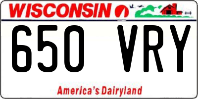 WI license plate 650VRY