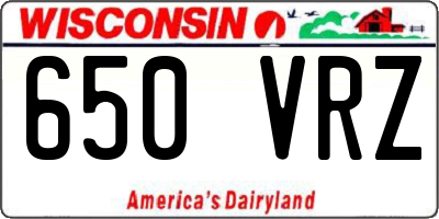 WI license plate 650VRZ