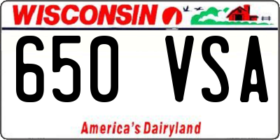 WI license plate 650VSA
