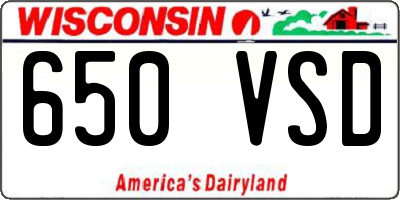 WI license plate 650VSD