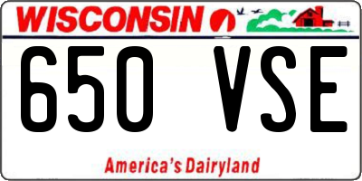 WI license plate 650VSE