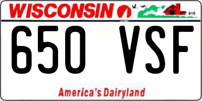 WI license plate 650VSF