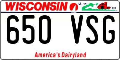 WI license plate 650VSG
