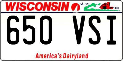 WI license plate 650VSI