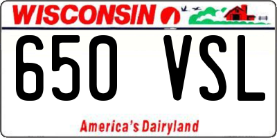WI license plate 650VSL
