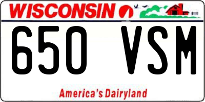 WI license plate 650VSM
