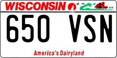 WI license plate 650VSN