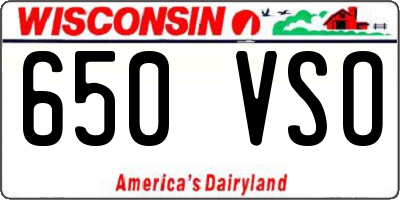 WI license plate 650VSO
