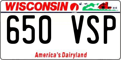 WI license plate 650VSP