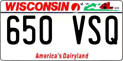 WI license plate 650VSQ