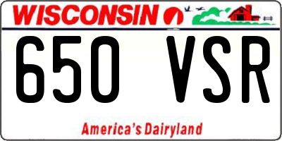 WI license plate 650VSR