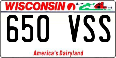 WI license plate 650VSS