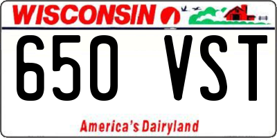WI license plate 650VST
