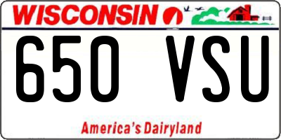 WI license plate 650VSU