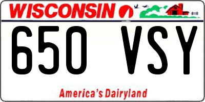 WI license plate 650VSY