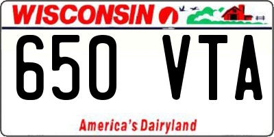 WI license plate 650VTA