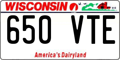 WI license plate 650VTE
