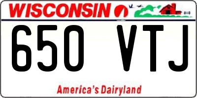 WI license plate 650VTJ