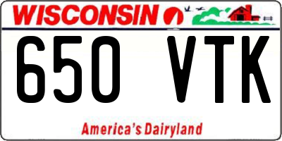 WI license plate 650VTK