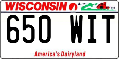 WI license plate 650WIT