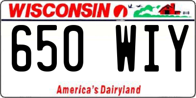 WI license plate 650WIY