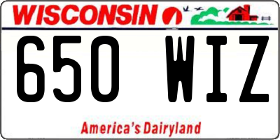 WI license plate 650WIZ