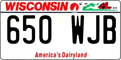 WI license plate 650WJB