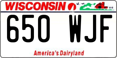 WI license plate 650WJF