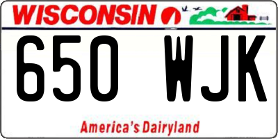 WI license plate 650WJK