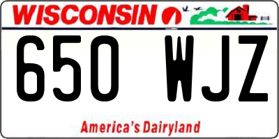 WI license plate 650WJZ