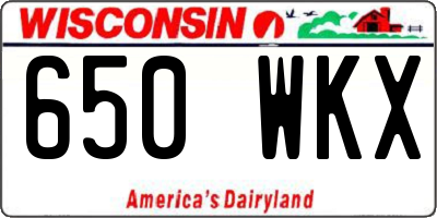 WI license plate 650WKX