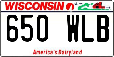 WI license plate 650WLB