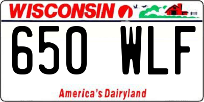 WI license plate 650WLF