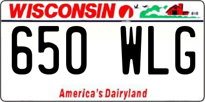WI license plate 650WLG