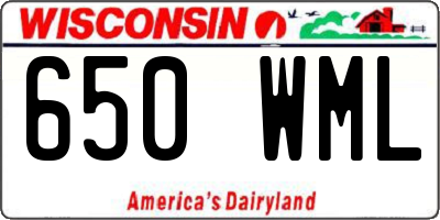 WI license plate 650WML