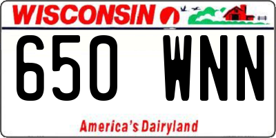 WI license plate 650WNN