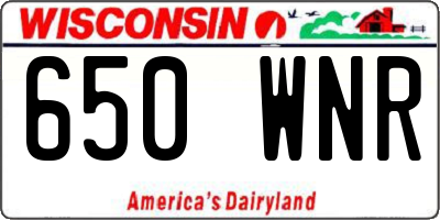 WI license plate 650WNR