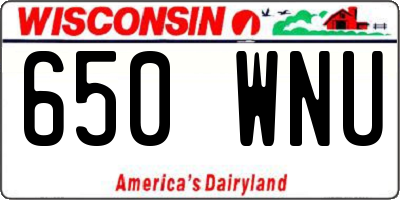 WI license plate 650WNU